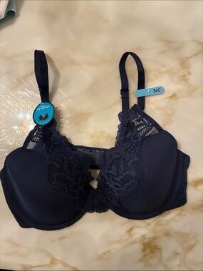 Bali Navy Lace Underwire Bra - 36C
